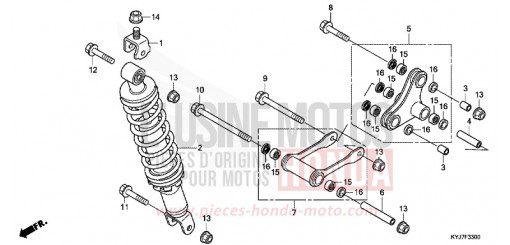 KISSEN, HINTEN CBR250RAD de 2013